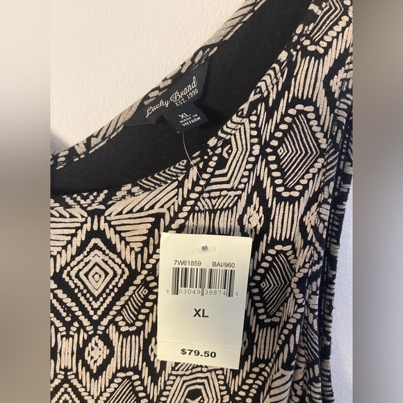 Lucky Brand Jersey Tank Dress XL Geo Aztec Boho - Picture 12 of 15